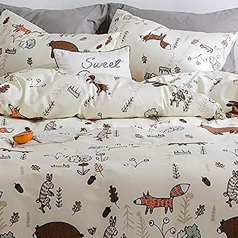 Wellboo 2 Pieces Pillowcases Standard Envelope Closure Pillowshams Pack of 2, Cream Bear, 20inX26in