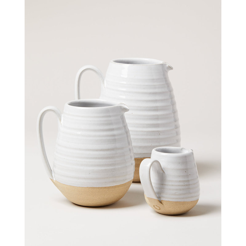 Farmers Stoneware Pitcher, Small: 3.5" X 4"; 8 OZ. 