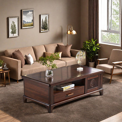 New Chinese-style solid wood coffee table