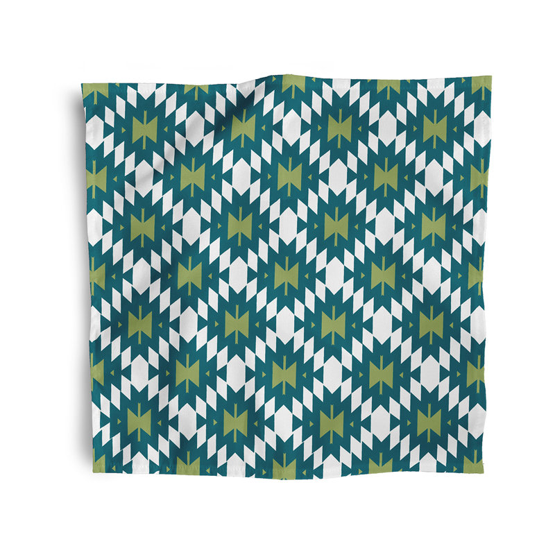 Wigington Polyester Geometric Square Napkin, Green