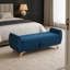Banc de lit coffre moderne en velours côtelé avec pieds en bois massif, assise relevable multifonctionnelle avec compartiment de rangement dissimulé, soutien à ressorts sinueux, coussin en mousse à haute résilience-605244449-605244462