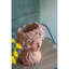 Pot à fleurs à tête brune 8 x 9 x 11,5 po, pot à tête de ciment de style grec - Décor intérieur / extérieur pour le jardin