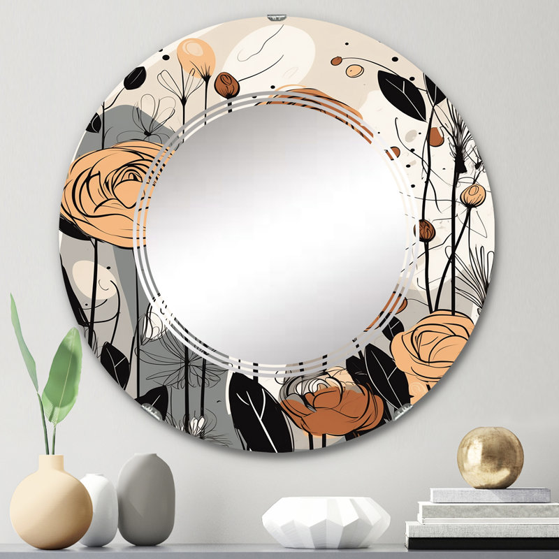 Italie - Miroir mural moderne rond, 24 po x 24 po