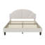 Velvet Kids Bed Frame with Fan-Shaped Upholstered Headboard-1484449952-1484449958