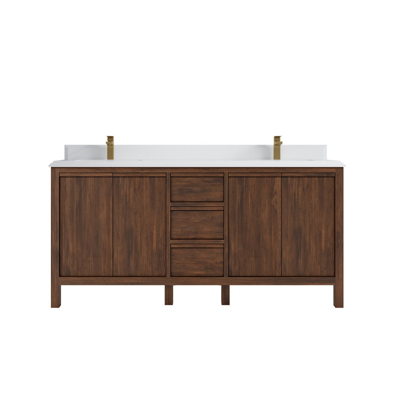 72'' Double Bathroom Vanity with Quartz Top