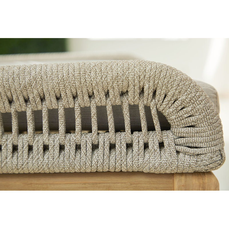 Tabouret de bar avec coussin en teck Mitali, 26"