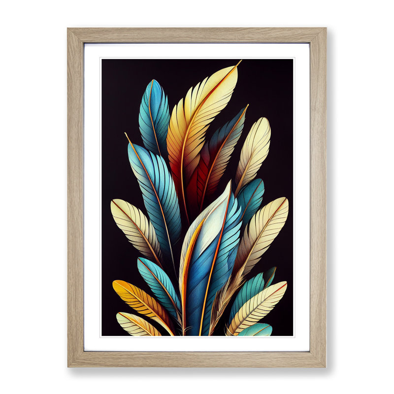 Sweet Feathers - Framed Print, Oak Framed, 64cm H x 46cm W x 2cm D