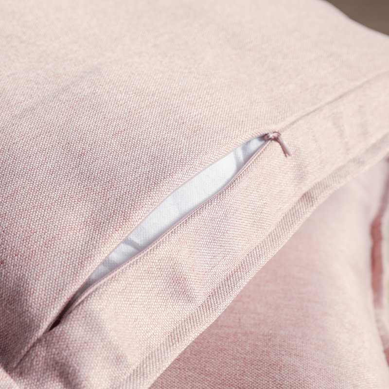 Faux Linen Square Throw Pillow Cover Set, Light Pink