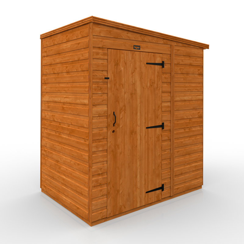 TigerFlex® Modular Buildings Shiplap Pent Wooden Shed, 203cm H x 175cm W x 124cm D