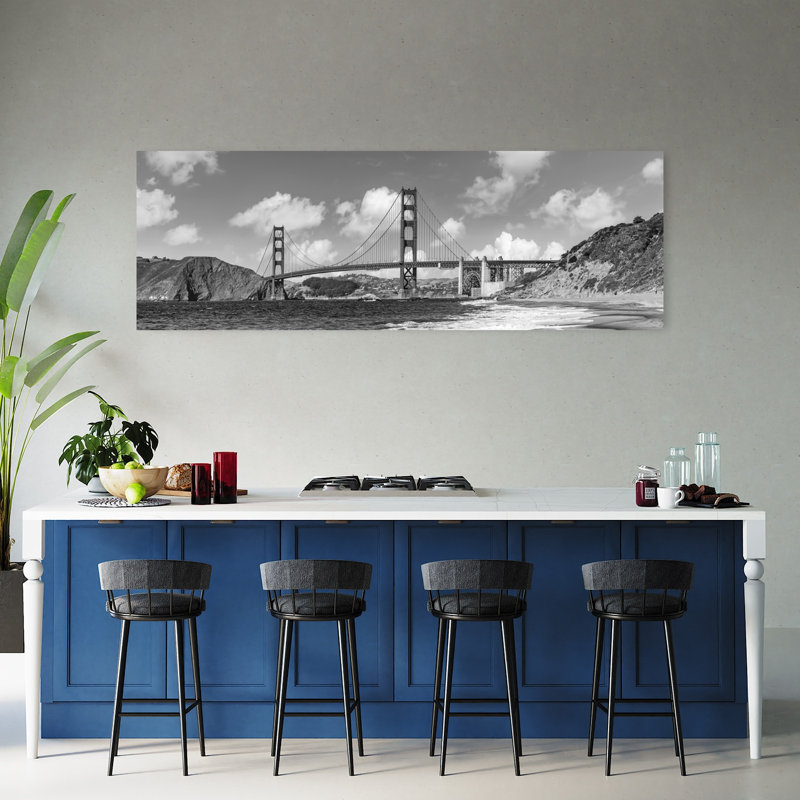 Golden Gate From Beach by Melanie Viola - Wrapped Canvas Panoramic Print, 50.8 cm H x 152.4 cm W