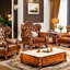 Fauteuil capitonné en cuir European Luxury