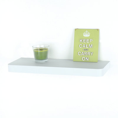 Arran Chunky Floating Shelf Kit, White Shelving, Foil-Wrapped Finish