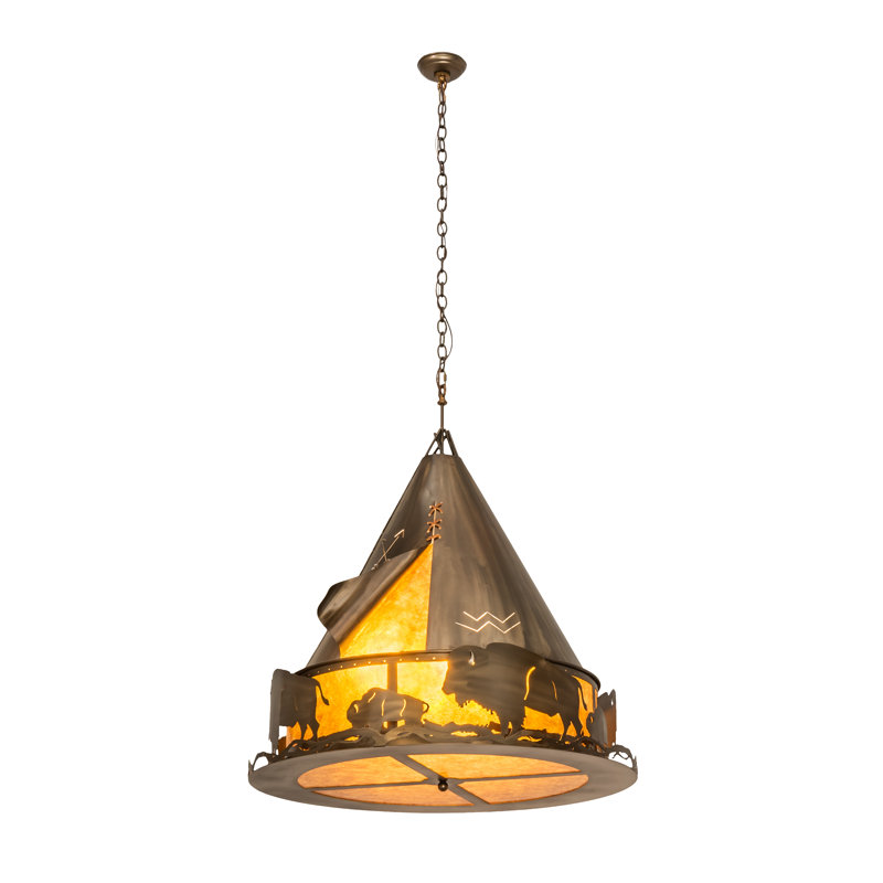 Luminaire suspendu conique unique à 8 lumières