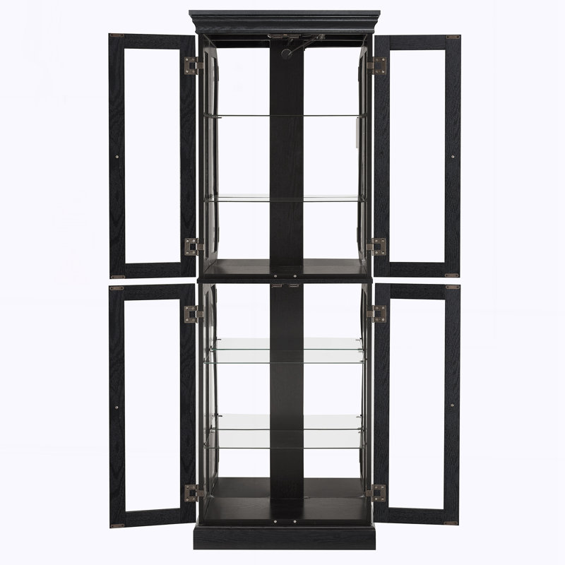 Glass Storage Cabinet, Black