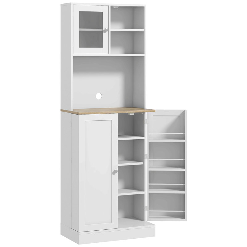 Versatile Kitchen Storage Cabinet with Hutch and Adjustable Shelves for Organized Dining Room