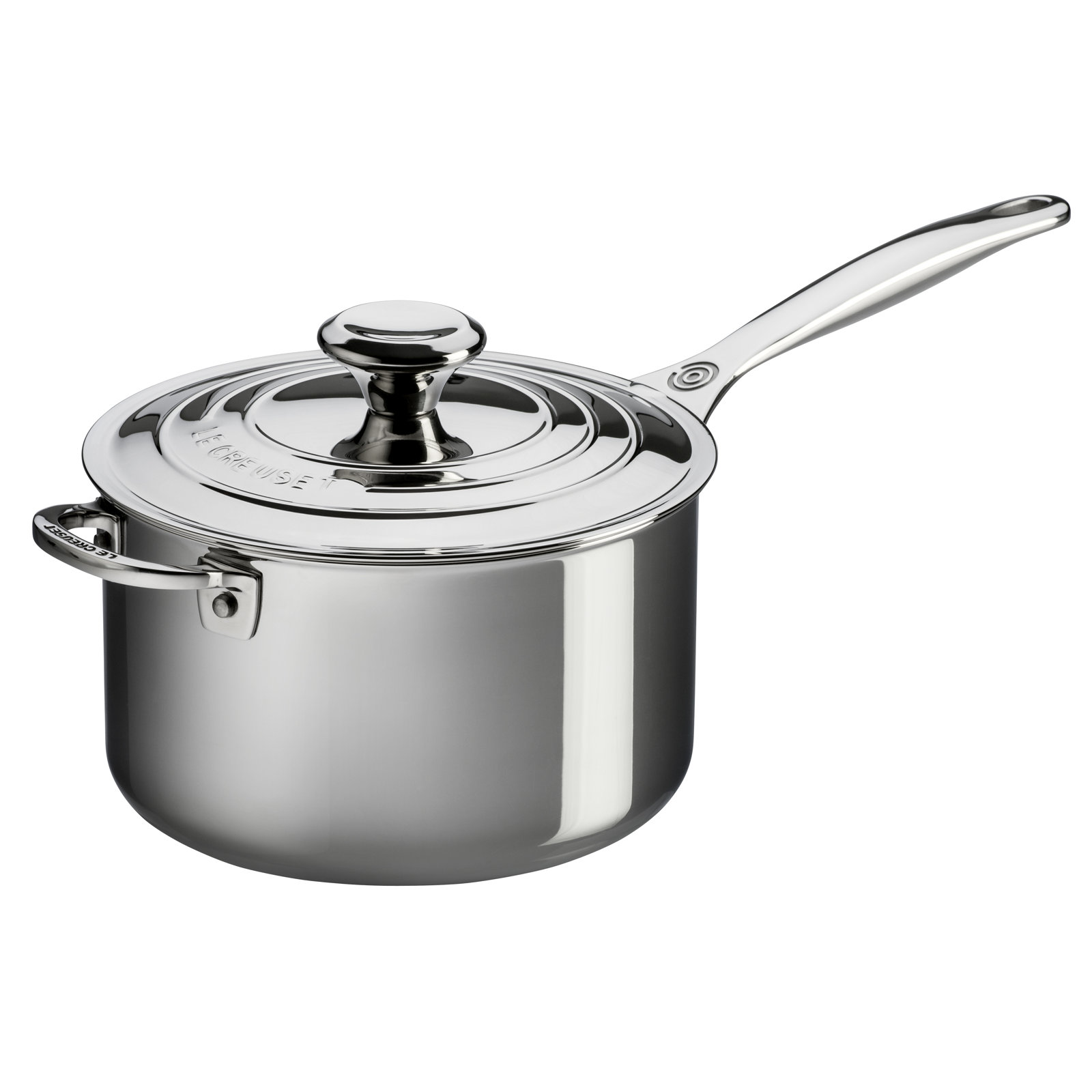 Le Creuset Stainless Steel Saucepan with Lid, 4 qt.