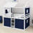 Yaraghi Bunk Wood House Bed with Tent-363034507-363034484
