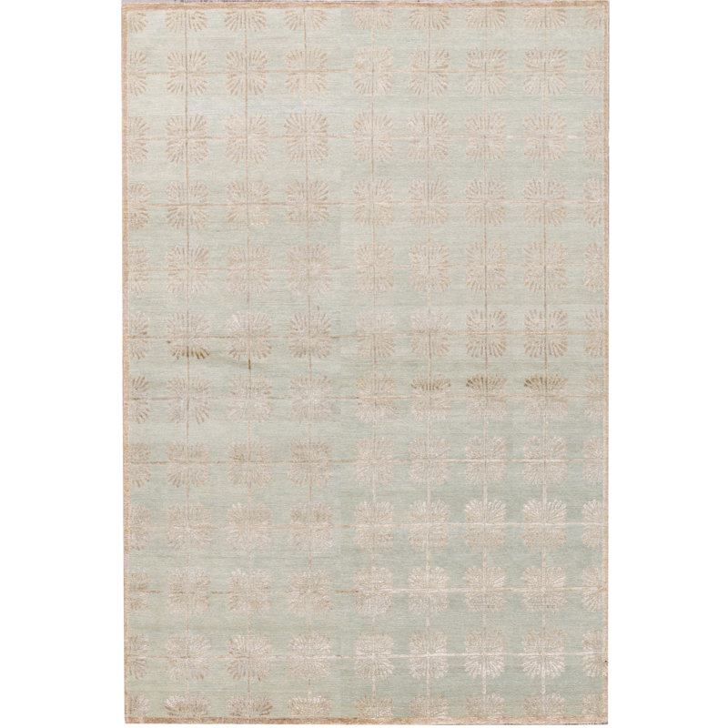 Windsom Geometric Area Rug in Light Green, Rectangle 6'2" x 9'2"