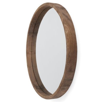 Tillia Round Wood Wall Mirror
