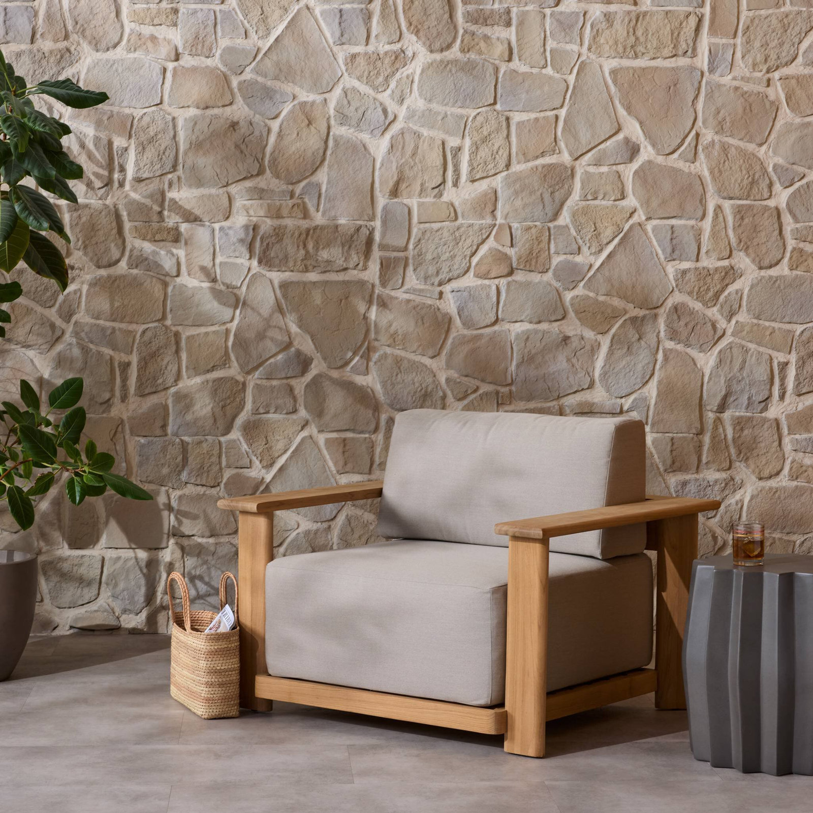 Julie Teak Wood Patio Lounge Chair