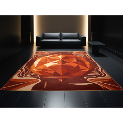 Tapis moelleux moelleux d'inspiration mondiale Acheson Kimchi Jar - reliure brun clair