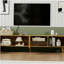 Meuble télé 70 pouces avec rangement Mid-Century moderne, convenant au salon, à la chambre à coucher et à l'armoire multimédia