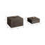 Sagebrook Home 2-Pieces Soweto Suede Boxes With Stone Knob, Gray