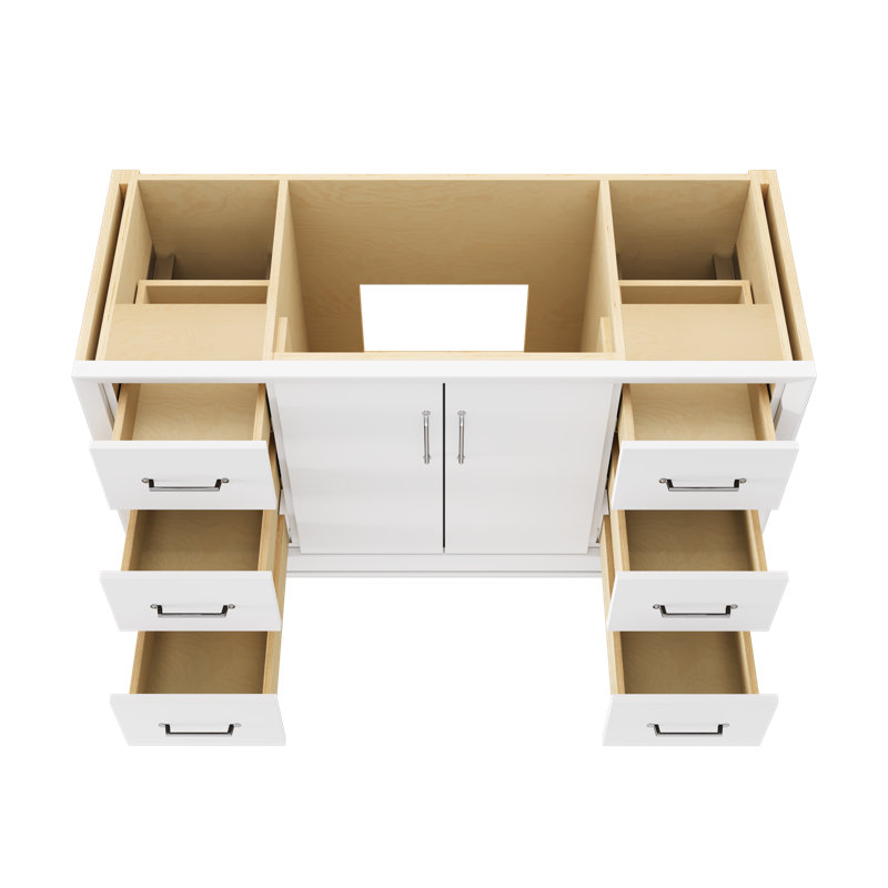 Alexandra Single Extra Wide Bath Vanity, Pure White, Polished Chrome, 54"