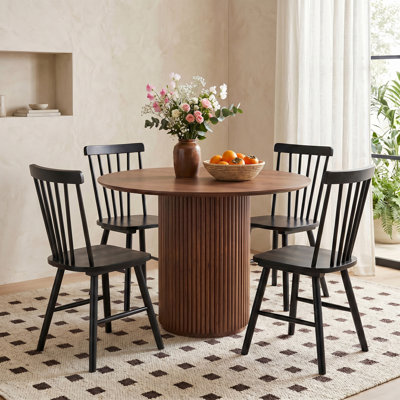 Gunther Mid-Century Solid Wood Windsor Dining Chair For Kitchen Or Dining Room
