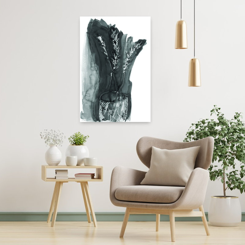 Blé en pot, art contemporain abstrait, H 36 po x l 24 po