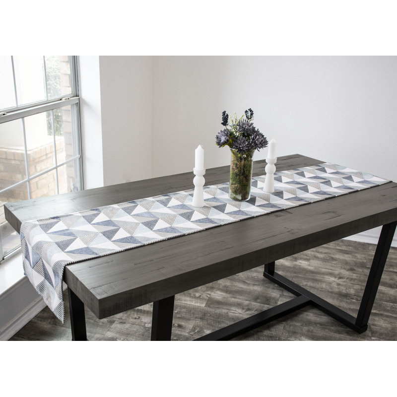 Julliet Blue & Gray Chenille Table Runner (16"x90")