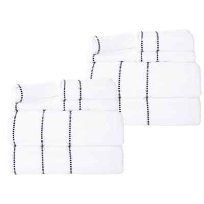 6PC Towel Set - Cotton Bathroom Accessories with 2 Bath Towels, 2 Hand Towels, and 2 Wash Cloths - Quick Dry Towels by Lavish Home