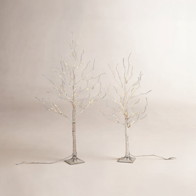 4' Pre-Lit Birch Tree with LED Lights