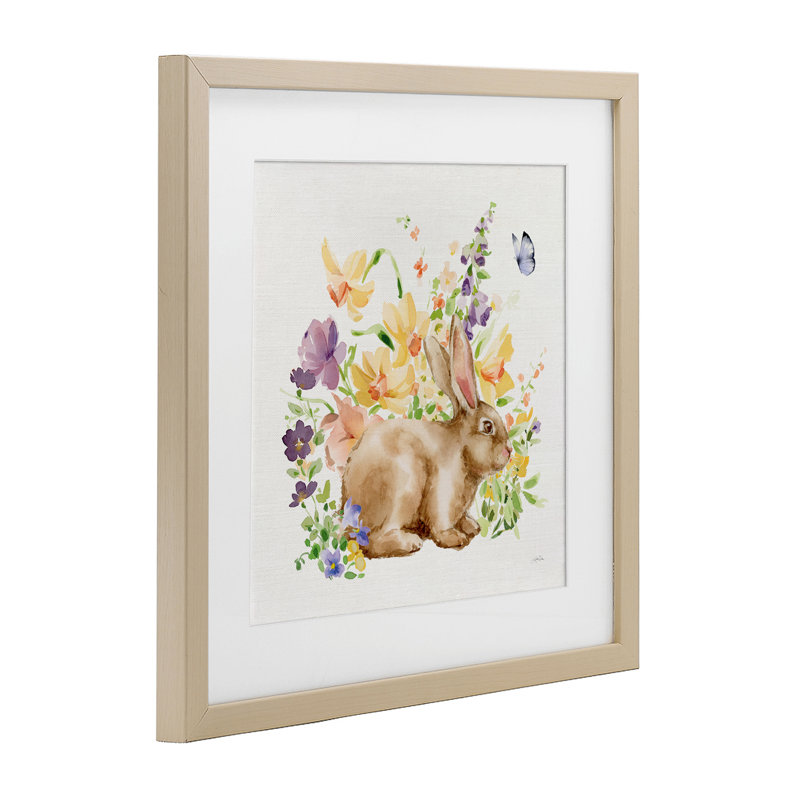 «Spring Celebration Bunny», reproduction sous verre encadrée, design par Katrina Pete, H 16 po x l 16 po