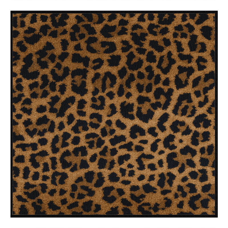 Washable Leopard Wildlife Area Rug, Square 7'