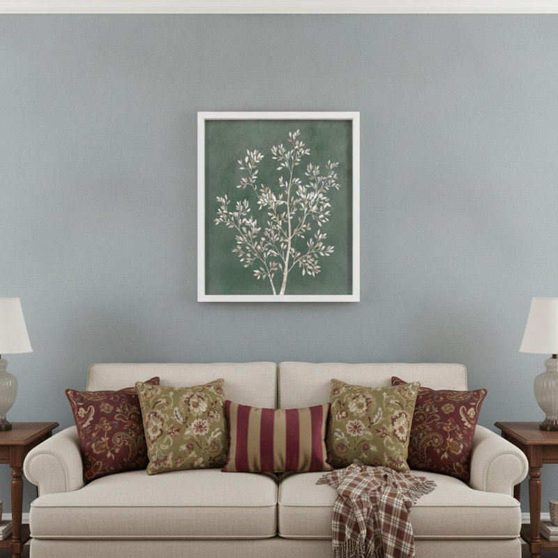 HomeRoots " Delicate Tree I White Framed Print Wall Art "