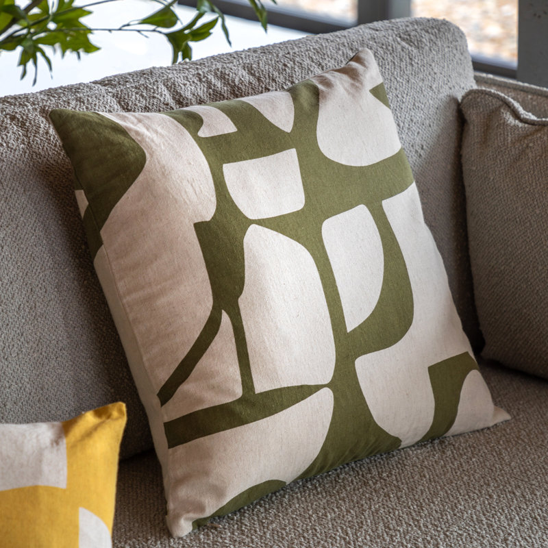 Skara Graphic Cushion 450x450mm, Green