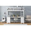 Lit mezzanine double avec bureau en U, tiroirs et tablettes de rangement-175475-6320356