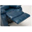 Fauteuil inclinable à bascule Charlotte en similicuir bleu marine, avec mécanisme en acier et structure en bois