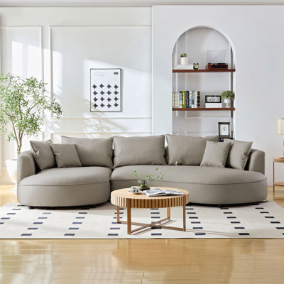 Canapé modulaire incurvé moderne pour le salon, ensemble de canapé rembourré à 5 places en similicuir pour bureau d'appartement