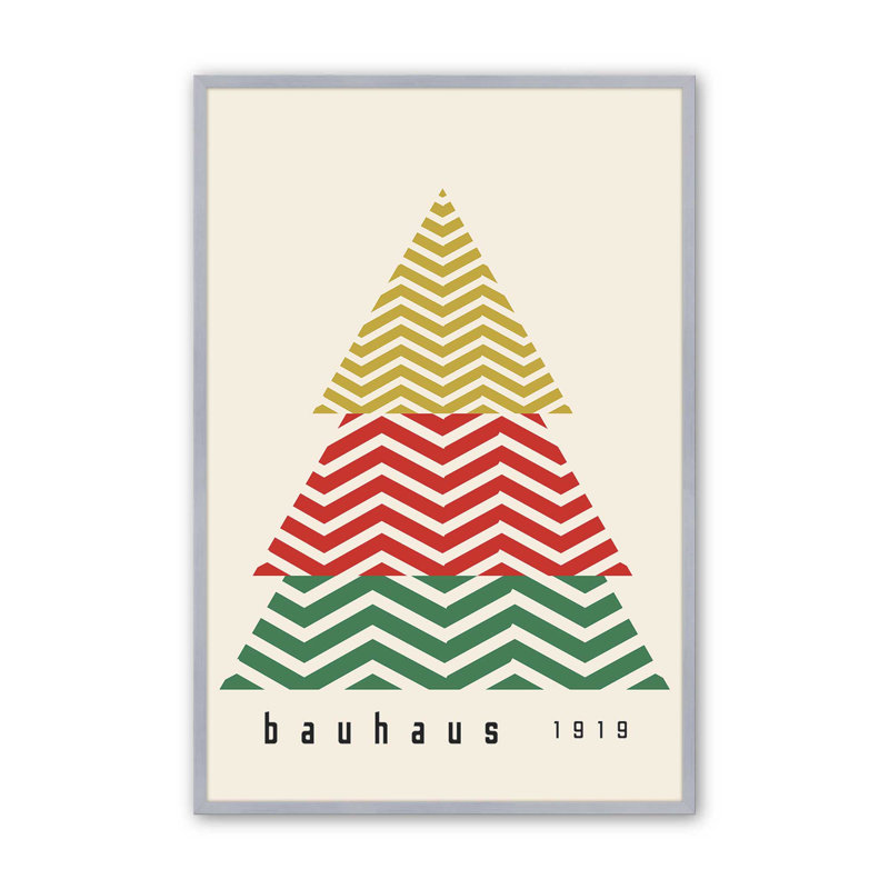 Arbre de Noël Bauhaus, H 17,25 po x l 13,25 po, Cadre simple en chrome poli poli