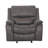 Transitional Style Dark Gray Finish Glider Recliner Arms Pillow Top Blocked Hardware Frame Fully Upholstered Primary Living Rom