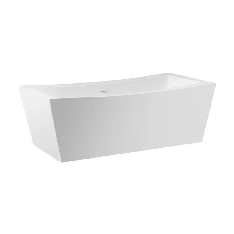 70" Free Standing Acrylic Soaking Tub with Reversible Drain