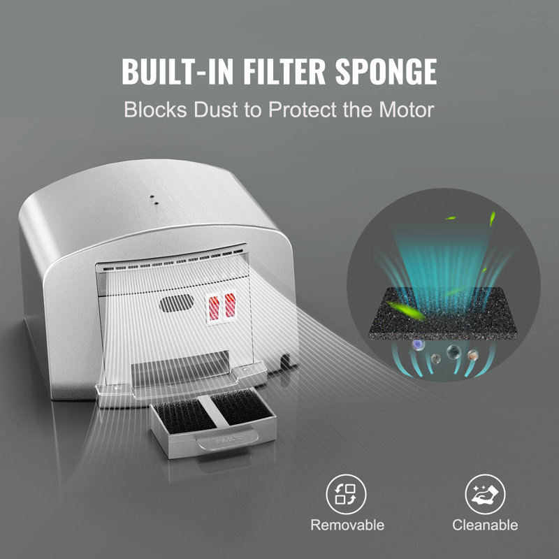 Compact Silver ABS Automatic Hand Dryer with High-Speed Motor