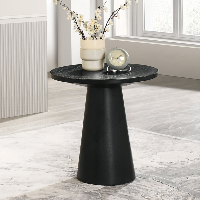 Table de bout contemporaine l 20,5 po, chêne, Noir