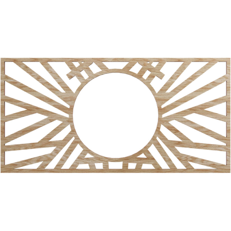 40"W x 20"H x 14 3/4"ID x 1/4"T Hoover Wood Fretwork Pierced Ceiling Medallion, Alder, 10" H x 20" W x 0.38" D, Red Oak