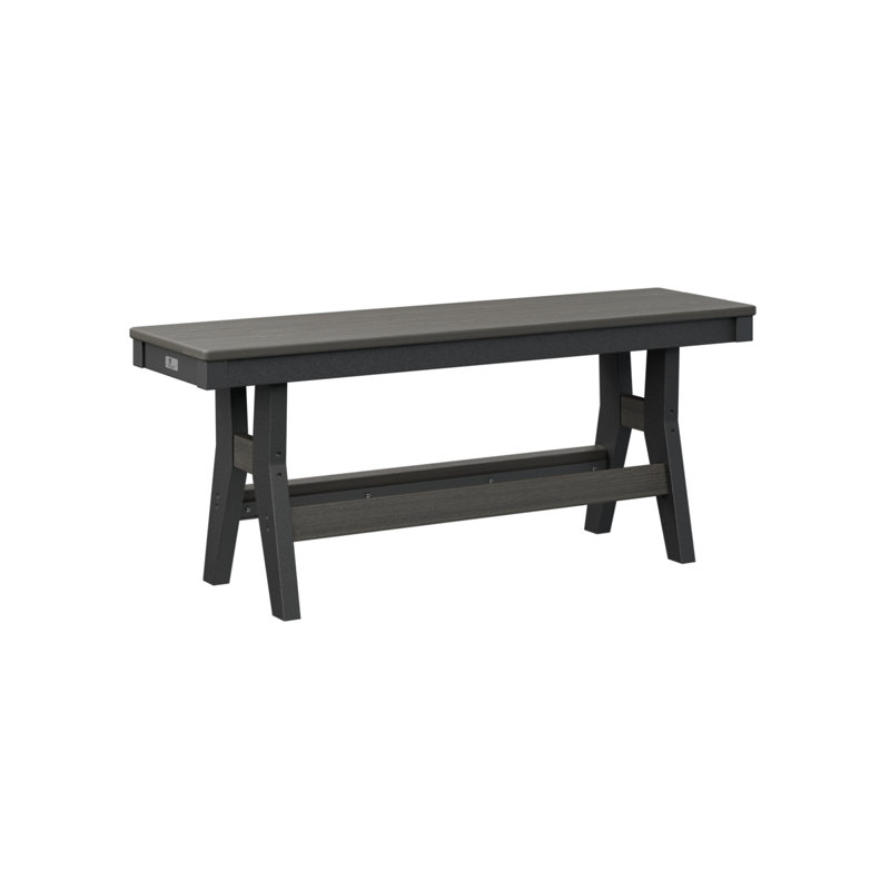 Banc portatif Berlin de 44 po, Gris bord de mer / noir, 18" H x 44" W x 12.5" D