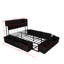 Base de lit plateforme de rangement en métal avec lumières DEL et station de charge, 8 tiroirs en tissu et rangement pour tête de lit-2109466158