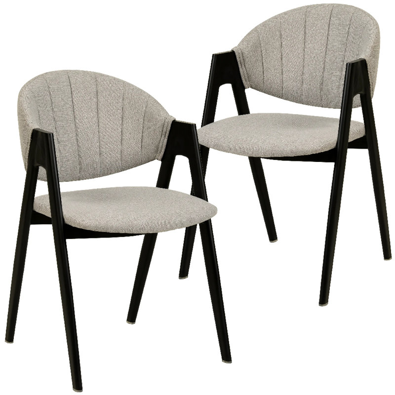 Chaise rembourrée Hudayfah, Gris, 2