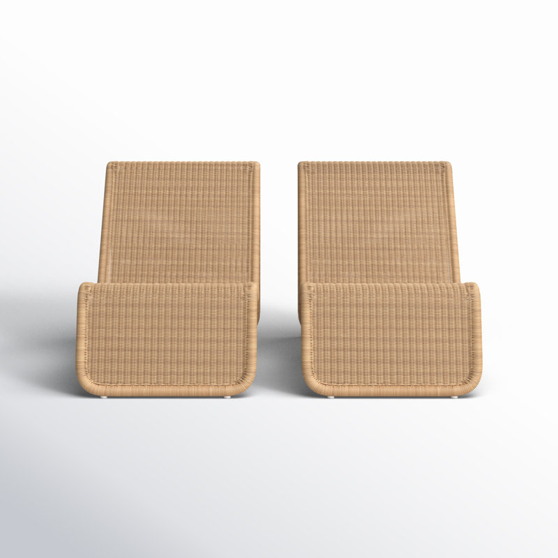 Wave Stackable Lounge Chair, Natural - Set Of 2